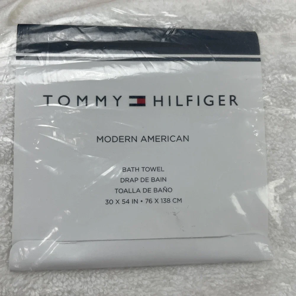 Tommy Hilfiger  Solid Modern American Bath Towel, Bright White  30